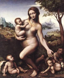 Leda con sus hijos
